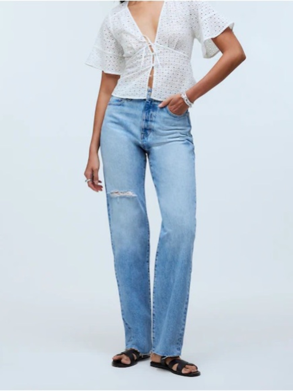 Madewell the 90’s straight denim jean revoir wash size 25